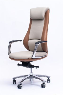 Ergonomic Office Leather Revolving Chair With Headrest / Caters BIFMA