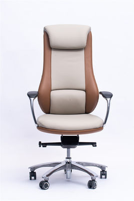 Ergonomic Office Leather Revolving Chair With Headrest / Caters BIFMA