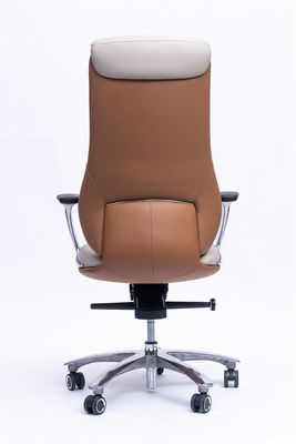 Ergonomic Office Leather Revolving Chair With Headrest / Caters BIFMA