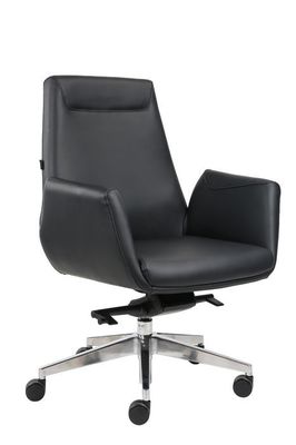 Conjoined Armrest 360 Degree Leather Revolving Chair With Castors