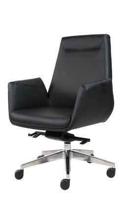 Conjoined Armrest 360 Degree Leather Revolving Chair With Castors