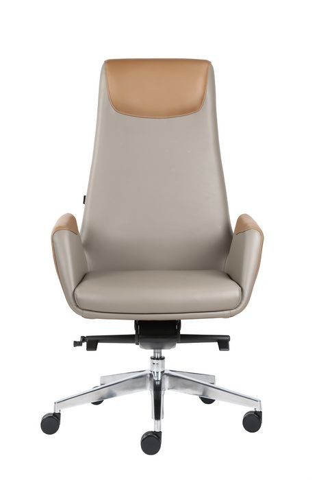 670*680*1210mm Executive Grey Leather Office Chair High Back